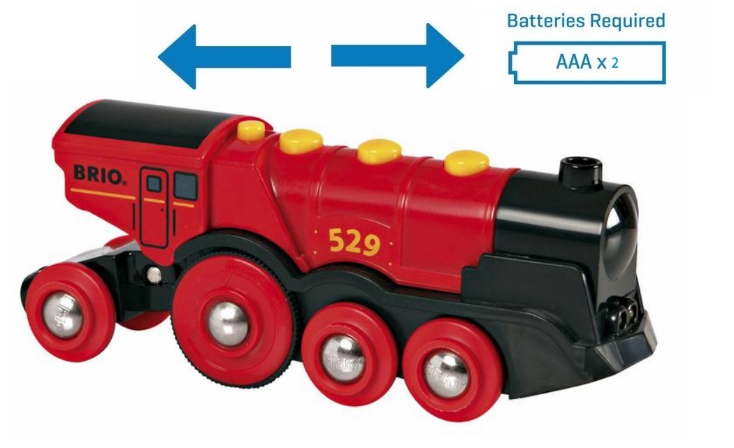 Brio - Klasyczna lokomotywa na baterie - czerwona - Brio