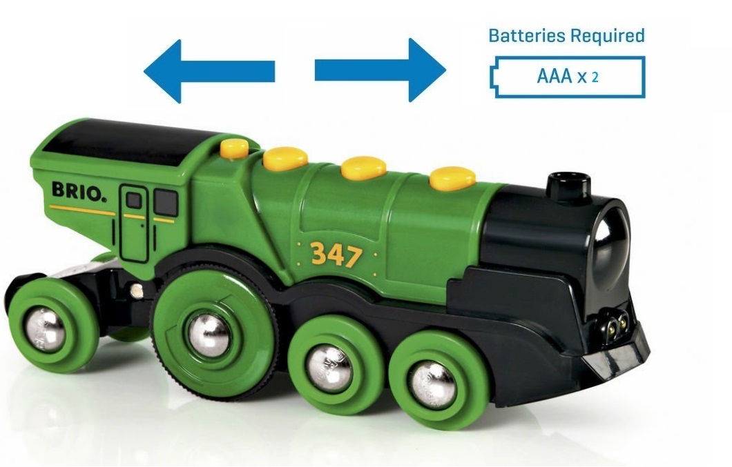 Brio - Klasyczna lokomotywa na baterie - zielona - Brio