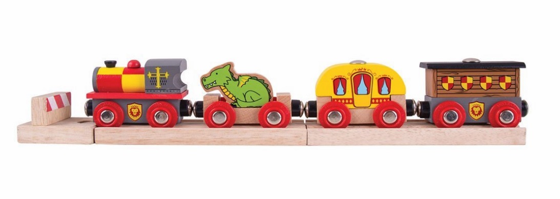 Pociąg zamkowy - rycerski ze smokiem - Bigjigs Pociąg zamkowy - rycerski ze smokiem - Bigjigs
