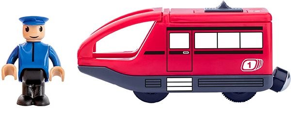Mocna czerwona Automatyczna, szybka i silna lokomotywa elektryczna z maszynistą - Inne