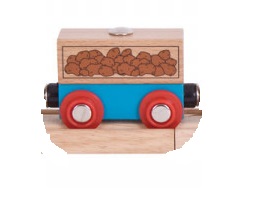 Wagon towarowy z ziemniakami do dźwigów magnetycznych - Bigjigs Wagon towarowy z ziemniakami do dźwigów magnetycznych - Bigjigs