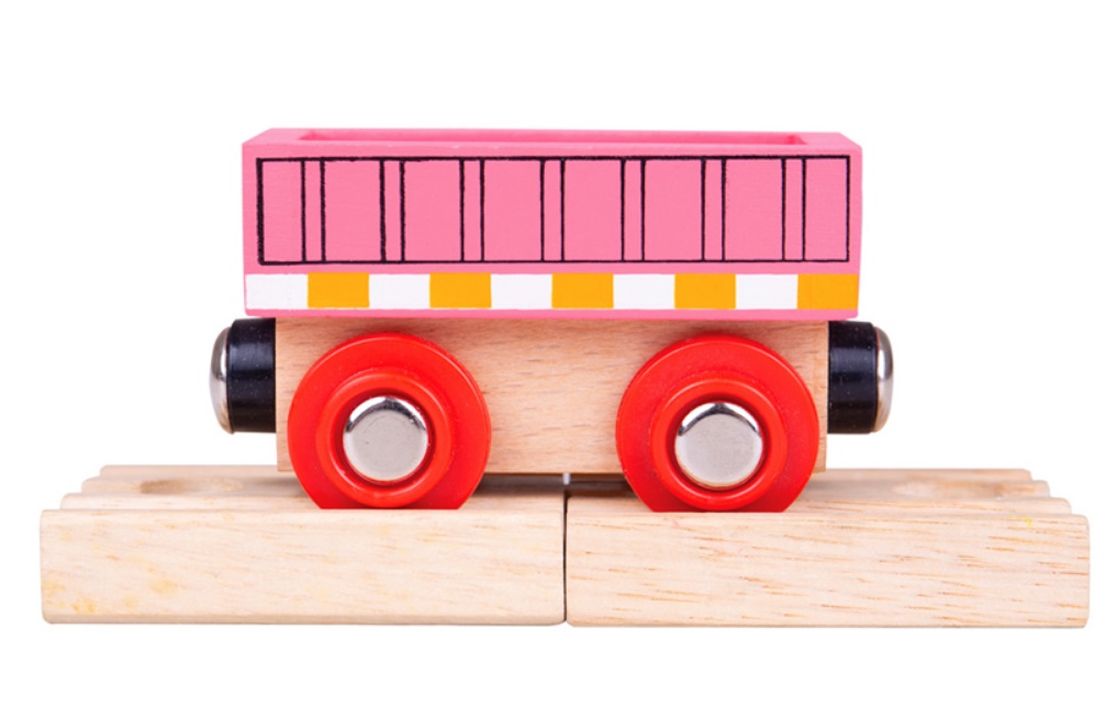 Wagon towarowy różowy - Bigjigs Wagon towarowy różowy - Bigjigs