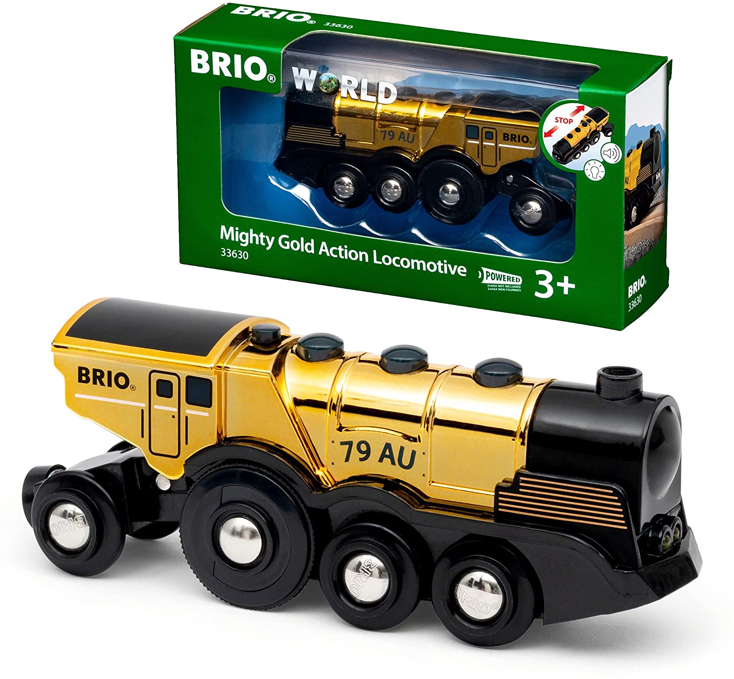 Złota lokomotywa uniwersalna do torów drewnianych BRIO - Brio